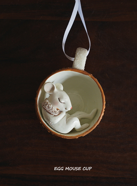 树脂通话卡通茶杯鼠挂件