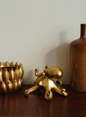 出口北欧高档复古章鱼造型摆件