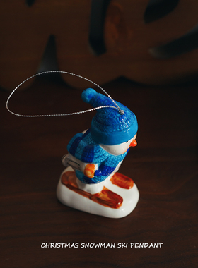 陶瓷手绘雪人挂件装饰