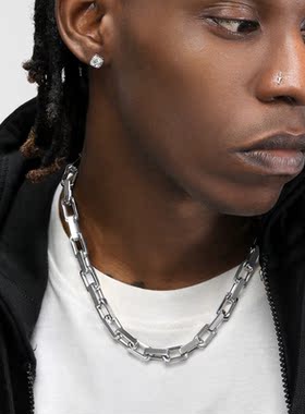 GRGR银色钛钢方项欧美潮流