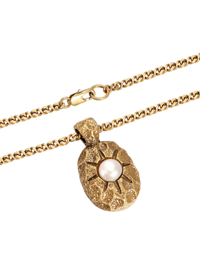 GRGR金色做旧复古太阳光芒项链