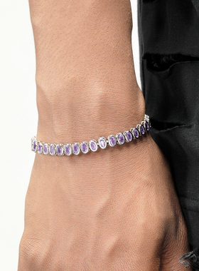 GRGR紫橙色椭圆网球手链