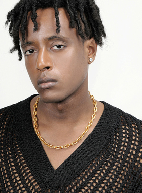 GRGR18K金色O圈拼接项链