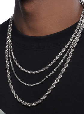 GRGR钛钢麻花项链男女嘻哈