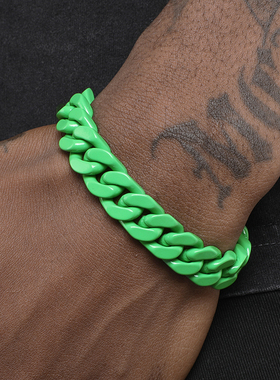 古巴手链白色嘻哈配饰