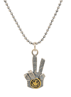 纯银手势嘻哈风百搭吊坠项链