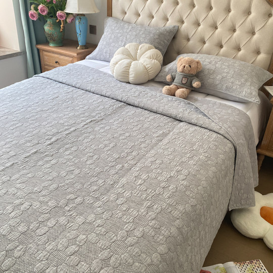 清仓特价外贸出口绗缝被床盖三件套太阳花夹棉水洗纯棉床单四季Fl