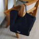 Japanese simple black embroidered nylon handbag large capacity tote bag cloth bag shoulder bag women's bag durable