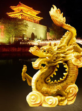 发光仿真凤凰动物鲤鱼别墅摆件