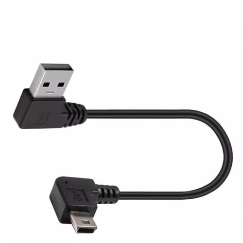 行车记录仪双弯头数据连接线短线5pin梯形T口USB充电mini车载电源线大众id4转接头加长v3左右上下弯通用35cm - 图3