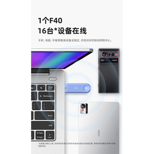 ZTE中兴随身WiFi F40 5GRedCap精致小巧便携5G轻量化RedCap技术高速全国无线网络官方流量移动wifi 即插即用 - 图2