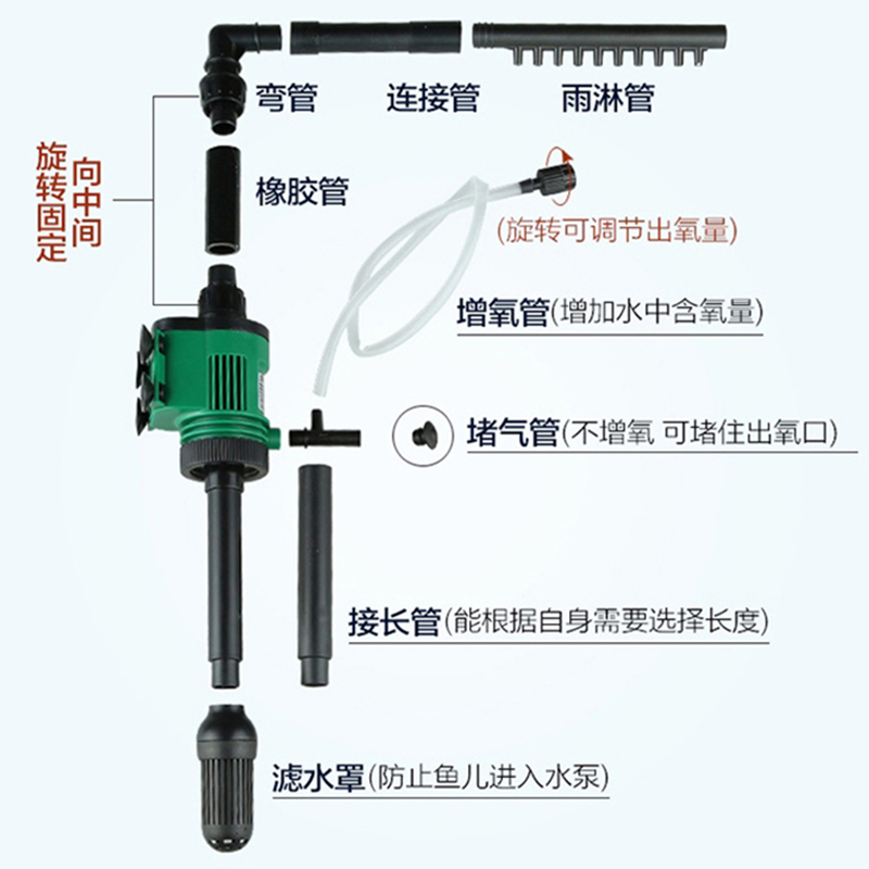 森森鱼缸多功能佳璐三合一潜水增氧泵水族箱雨淋过滤器静音循环泵