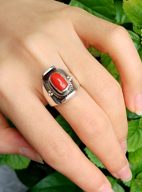 女925纯银复古尼泊尔手工戒指