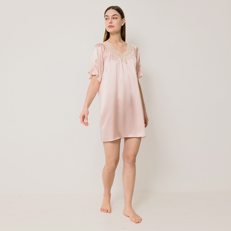 2022年新款夏季性感蕾丝拼接睡裙 丝界旗舰睡裙