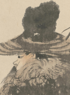 任伯年写意花鸟富春高隐图人物画国画客厅装饰画挂画高清原大卷轴