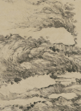 方士庶山水画松风晚清图客厅挂画