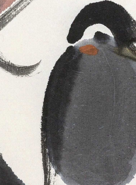 林风眠红叶小鸟花鸟卷轴真迹复制