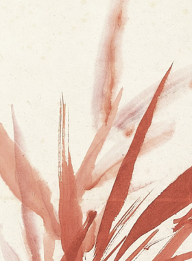 新中式国画花鸟画客厅装饰画祝寿挂画非纯手绘钱松岩寿竹卷轴装裱