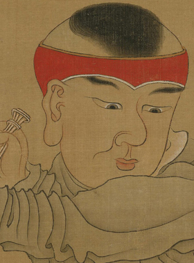 陈洪绶人物画戏婴图挂画版画卧室花鸟仿古字画书法装饰画客厅卷轴