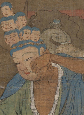 周季常五百罗汉应身观音挂画佛像菩萨画像装饰画客厅竖版字画卷轴