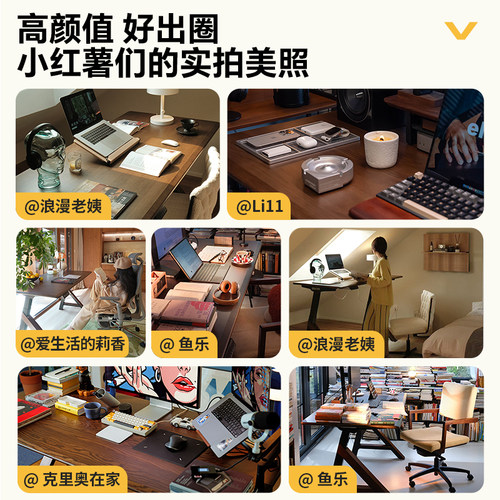 乐歌SE6电动升降桌实木黑胡桃木电脑桌办公桌双电机智能电动升降 - 图0