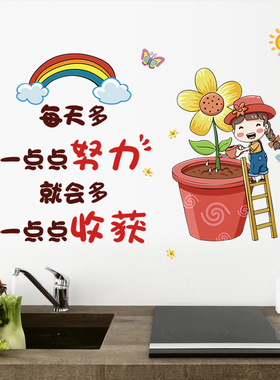 儿童励志房间布置PV励志学生床头