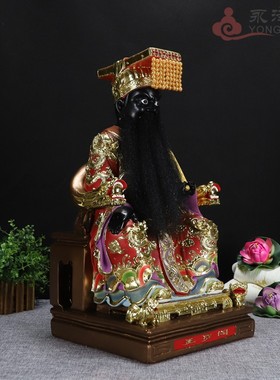 19寸七彩敦煌金阎罗王神像阎王爷像地神中式桌面树脂人物摆件