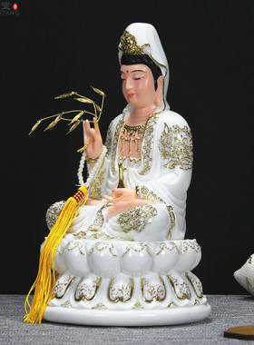 汉白玉菩萨自在风观音佛像