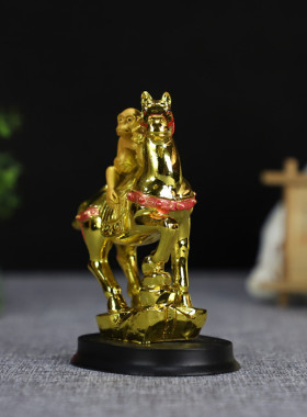 镀金猴子马上赢风水摆件工艺品