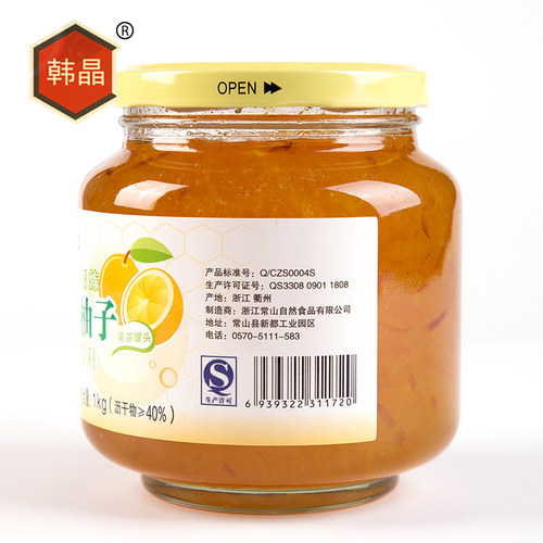 韩晶蜂蜜柚子果茶1kg*1瓶冲饮品水果罐头 - 图3