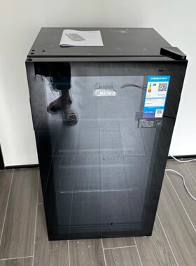 Midea/美的冷藏展示柜家用冰吧保鲜柜小型冰箱透明玻璃门红酒冷柜