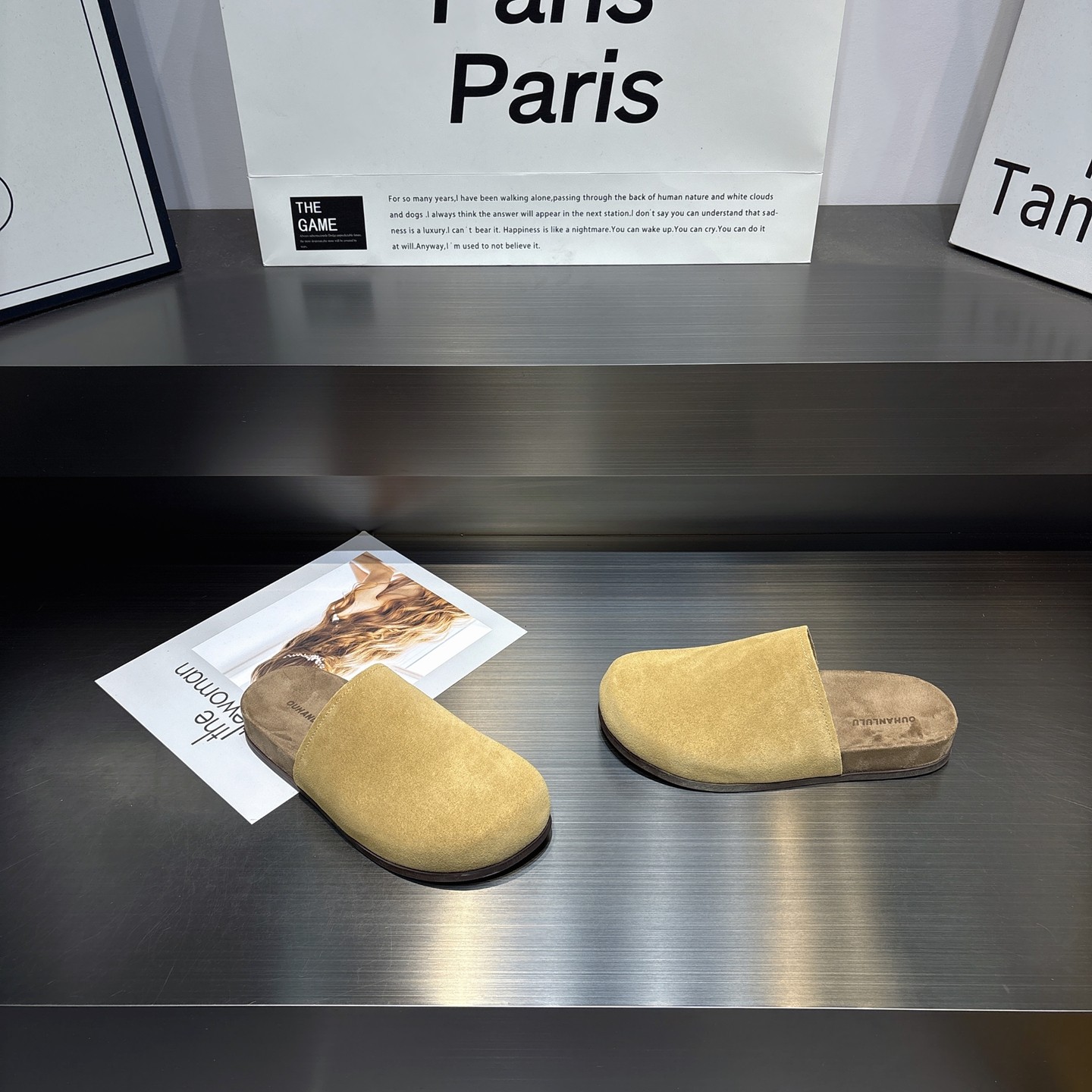 极简风真皮包头平底勃肯鞋女2026春季新款百搭防滑舒适软底半拖鞋,淘宝优惠券,粉丝福利购,淘宝优惠卷