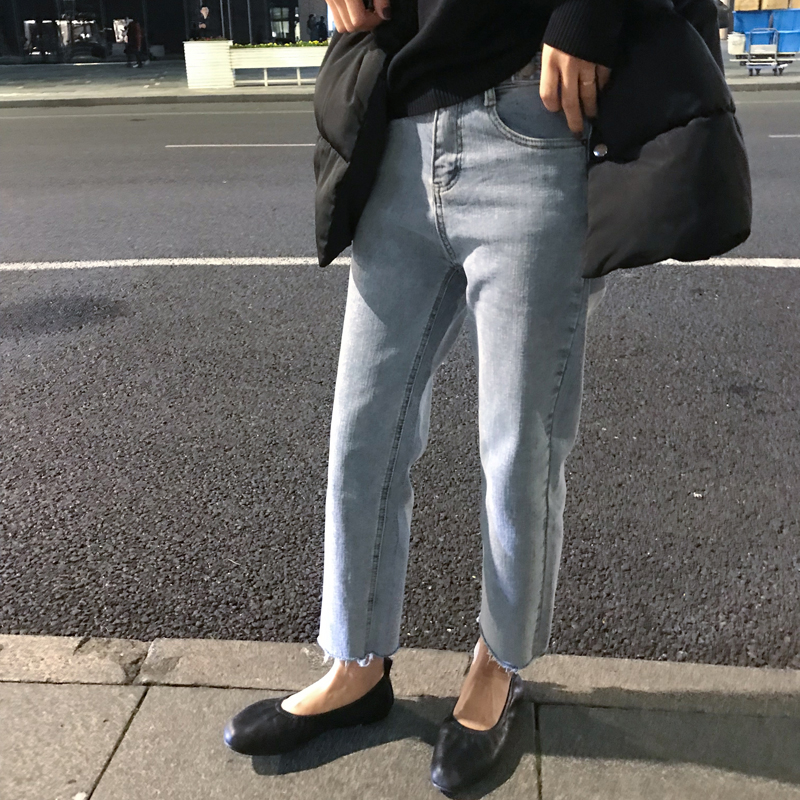 2019 高腰百搭显瘦毛边牛仔九分裤女 chic 佳哥 店 春装新款韩版 2019 高腰百搭显瘦毛边牛仔九分裤女 chic 佳哥 店 春装新款韩版