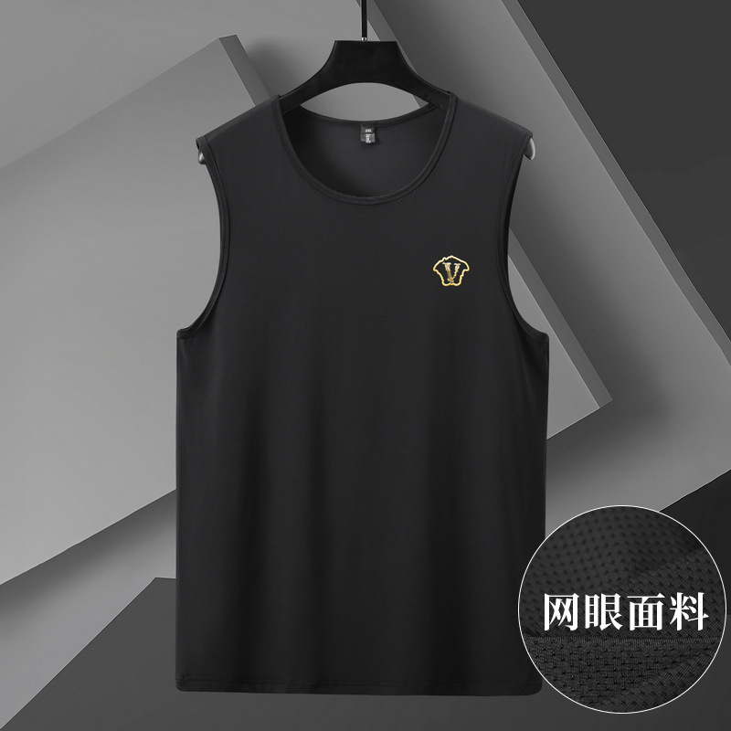 冰丝汗衫健身房跑步篮球服超大号无袖背心特大码坎肩加肥9XL300斤 - 图0