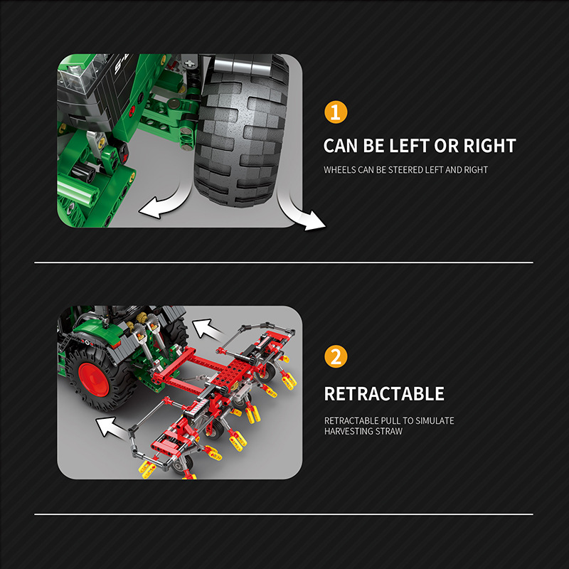 砖臻Reobrix22015动力工程拖拉机拼装模型遥控积木高难度益智玩具 - 图2