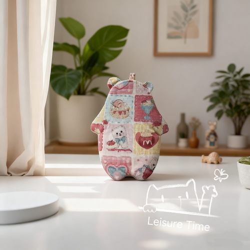 4100可爱熊零钱包笔袋布艺拉链小包手工材料包 - 图1