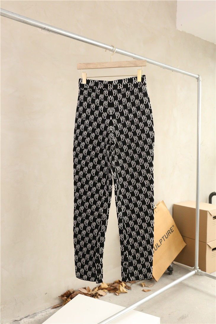 秋冬季 We11WD女款高端羊毛羊绒字母满印提花针织休闲裤长裤,淘宝优惠券,粉丝福利购,淘宝优惠卷