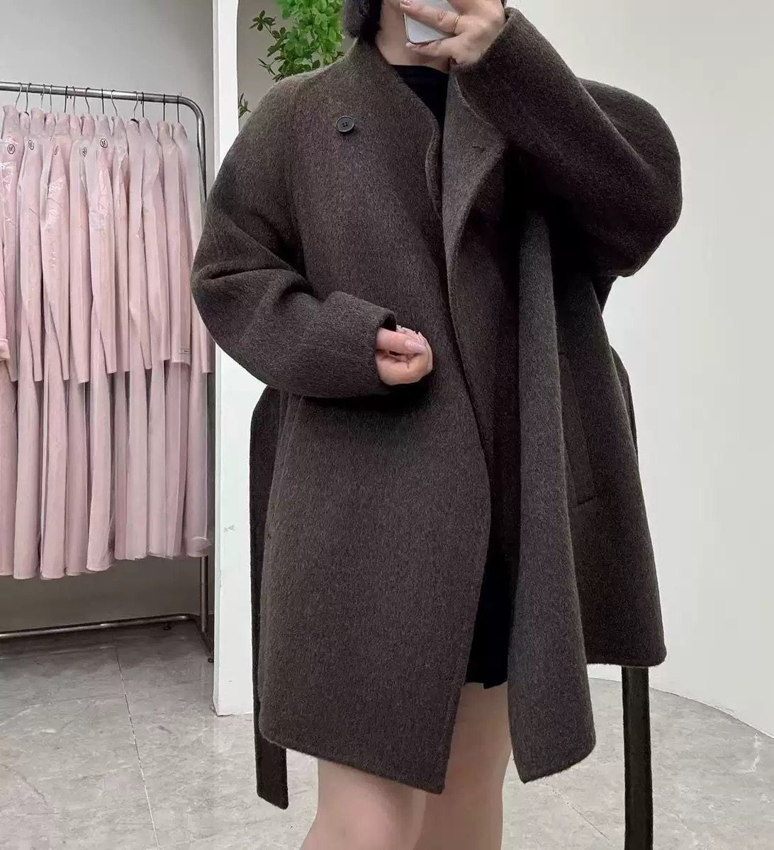 2026新法式复古系带温柔紫羊毛呢子大衣女高级感冬季短款毛呢外套,淘宝优惠券,粉丝福利购,淘宝优惠卷