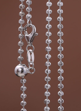 s925纯银抽拉式镭射毛衣链套链