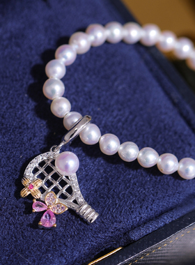 s925纯银精致可爱羽毛球拍项链坠