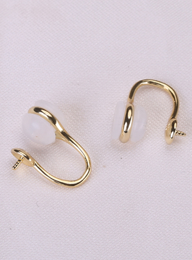 DIY纯银硅胶耳夹珍珠空托饰品