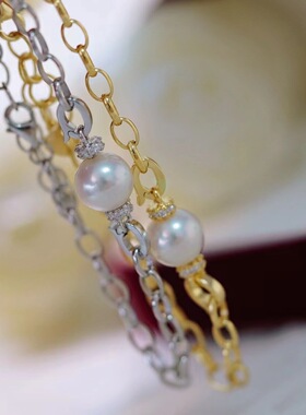 s925纯银二件套装通孔手链套链