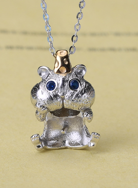 diy配件s925纯银k金分色土拨鼠