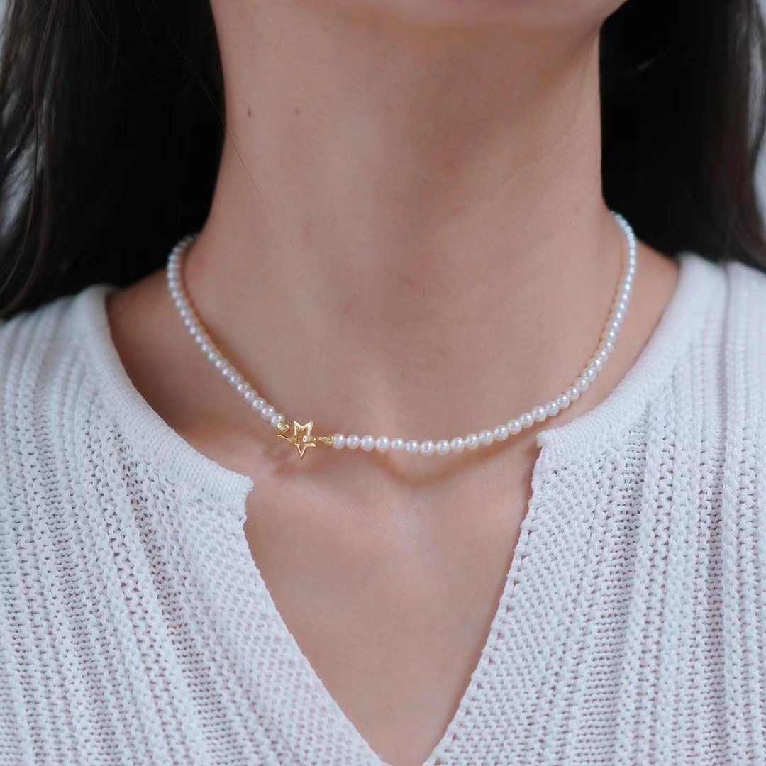 DIY配件S925纯银简约光版星星珍珠项链扣毛衣链锁扣手链扣配饰品,淘宝优惠券,粉丝福利购,淘宝优惠卷