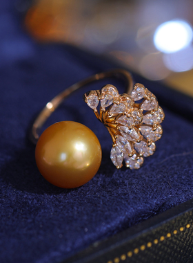 s925纯银精工豪华双层闪亮戒指托