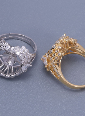 s925纯银微镶豪华遮瑕大气戒指托