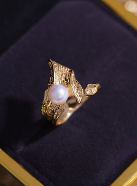 s925纯银高级感褶皱豪华戒指托