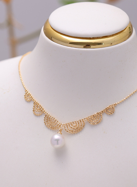 s925纯银复古蕾丝豆豆套链项链