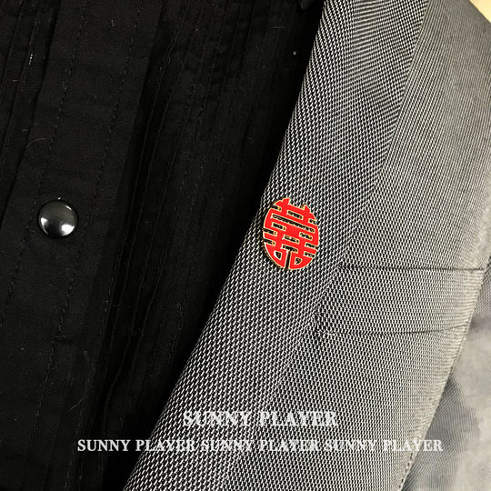 Men's simple temperament suit metal accessories happy word