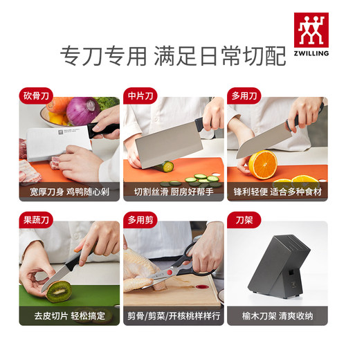 德国双立人刀具套装经典炫银刀套厨房家用切菜刀不锈钢砍骨刀官方 - 图2